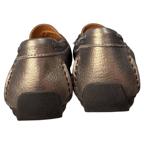 L.L. Bean Women’s Leather Driving Moccasin Loafers Metallic gold tone Size 10 M - Picture 5 of 6